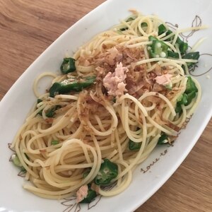 ずぼらレシピ★ツナとオクラの和風サラダパスタ